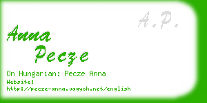 anna pecze business card